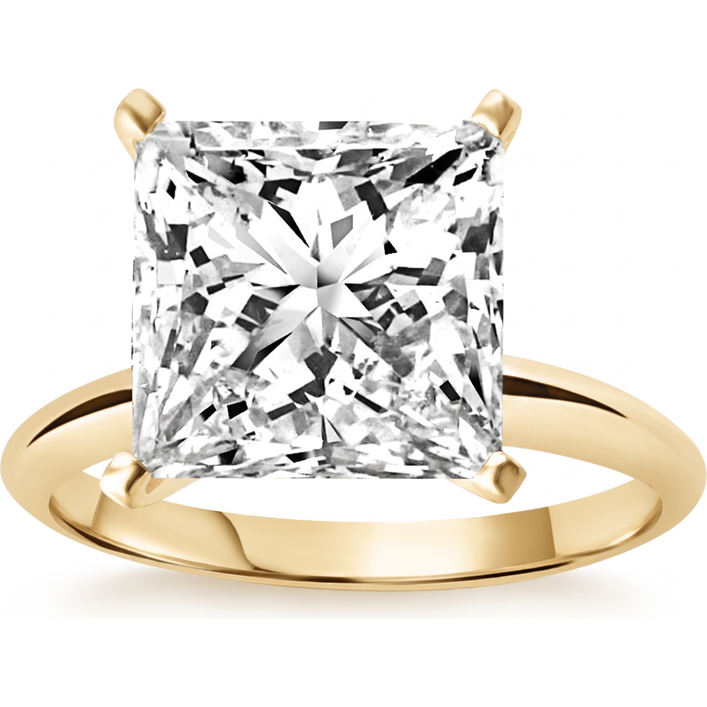 Bliss Diamond 3ct Certified Princess Cut Solitaire Diamond Engagement Ring 14k Gold Lab Grown in 14K Yellow Gold at Nordstrom, Size 8