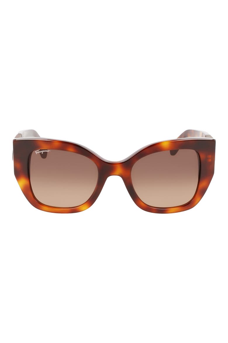 Gancini 51mm Gradient Modified Rectangular Sunglasses, Main, color, CLASSIC TORTOISE