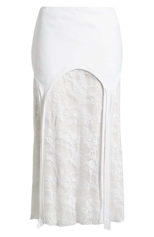 Bella Venice Lisa Lace Midi Skirt In White