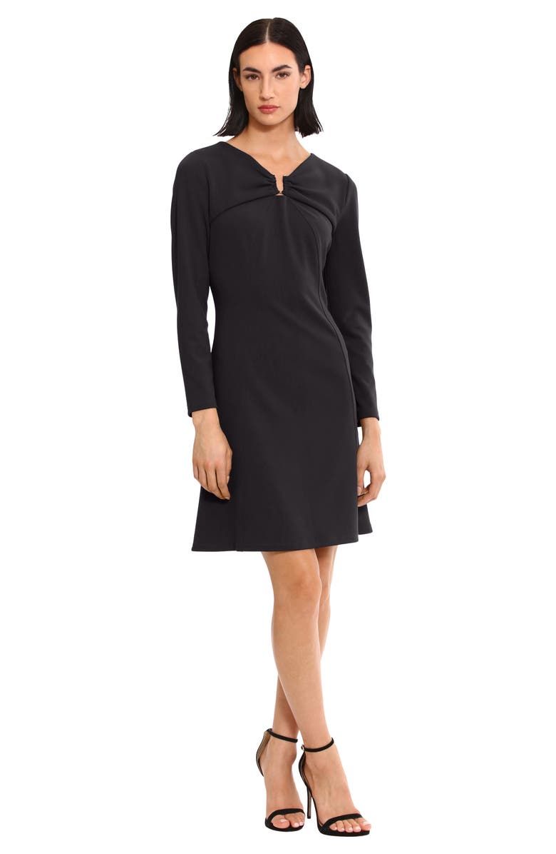 DONNA MORGAN FOR MAGGY U-Hardware Long Sleeve Fit & Flare Dress, Alternate, color,