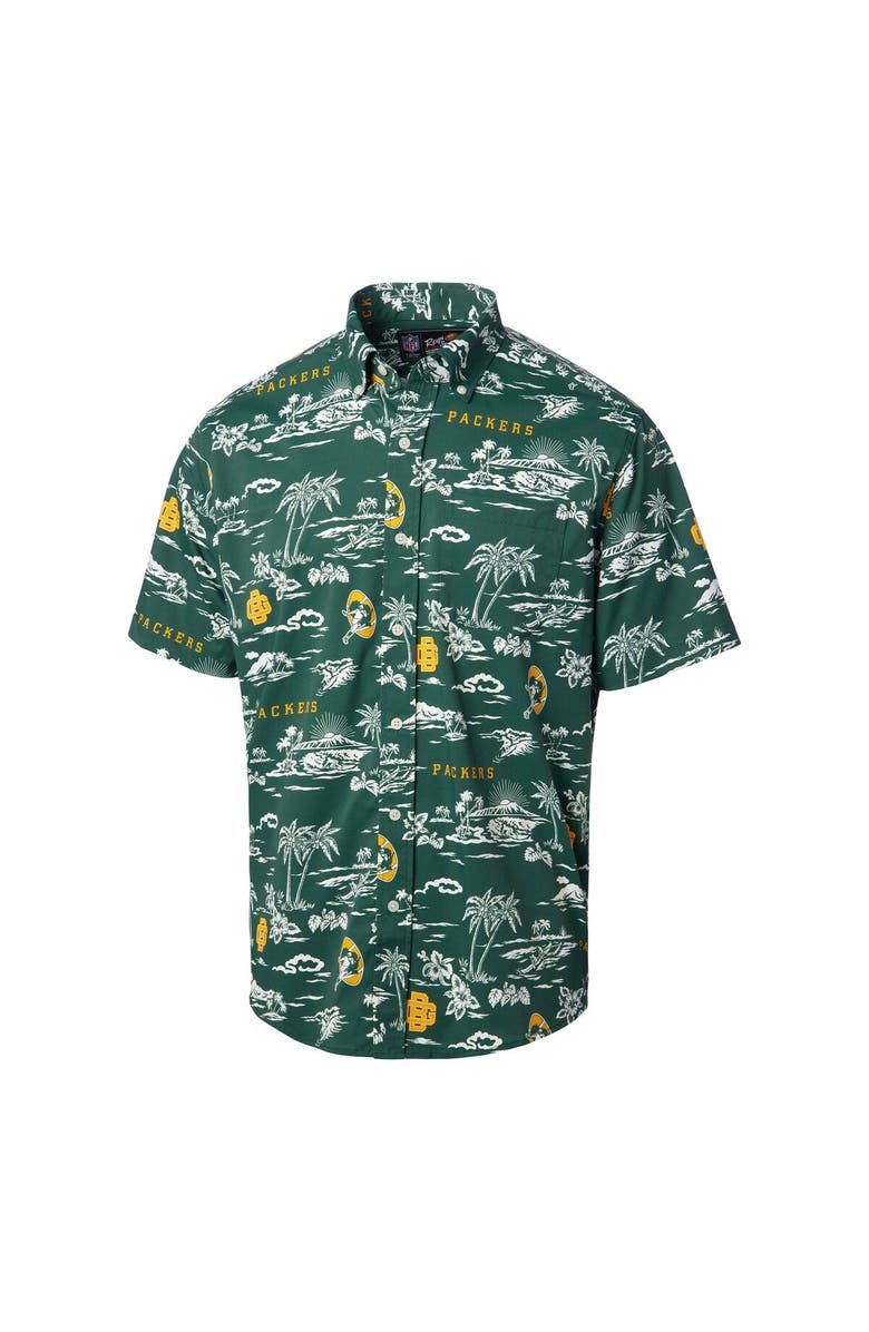 Reyn Spooner Men's Reyn Spooner Green Green Bay Packers Throwback Kekai Print Button-Up Shirt, Alternate, color, 