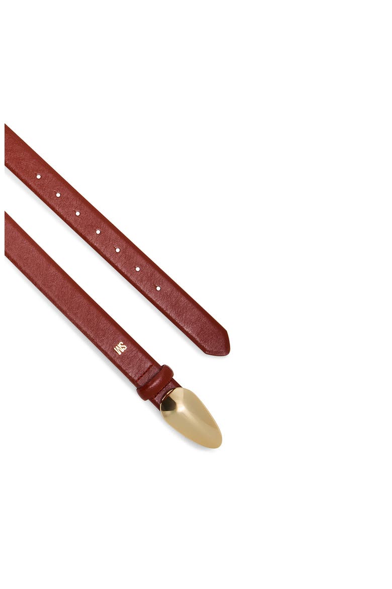 Glossy Teardrop Buckle Belt, Alternate, color, DARK RUST