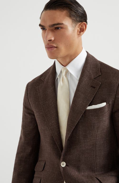 Brunello Cucinelli Silk Tie With Pattern In Panama