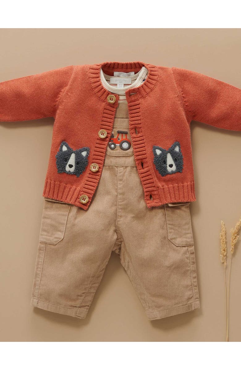Purebaby Corduroy Overall, Alternate, color, Mushroom