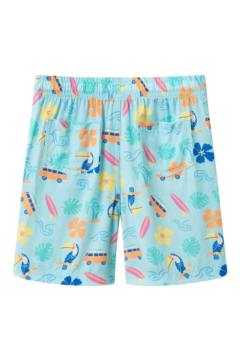 Kids' Short Sleeve Button-Up Shirt & Shorts Set, Alternate, color, AQUA BEACH