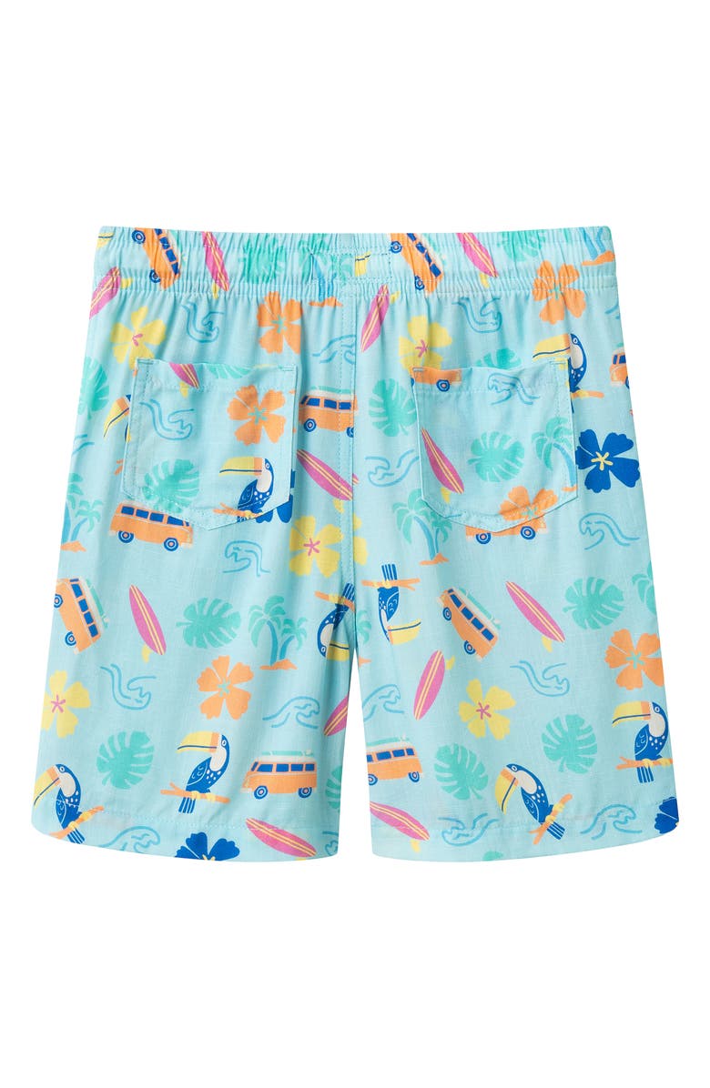 Andy & Evan Kids' Short Sleeve Button-Up Shirt & Shorts Set, Alternate, color, Aqua Beach