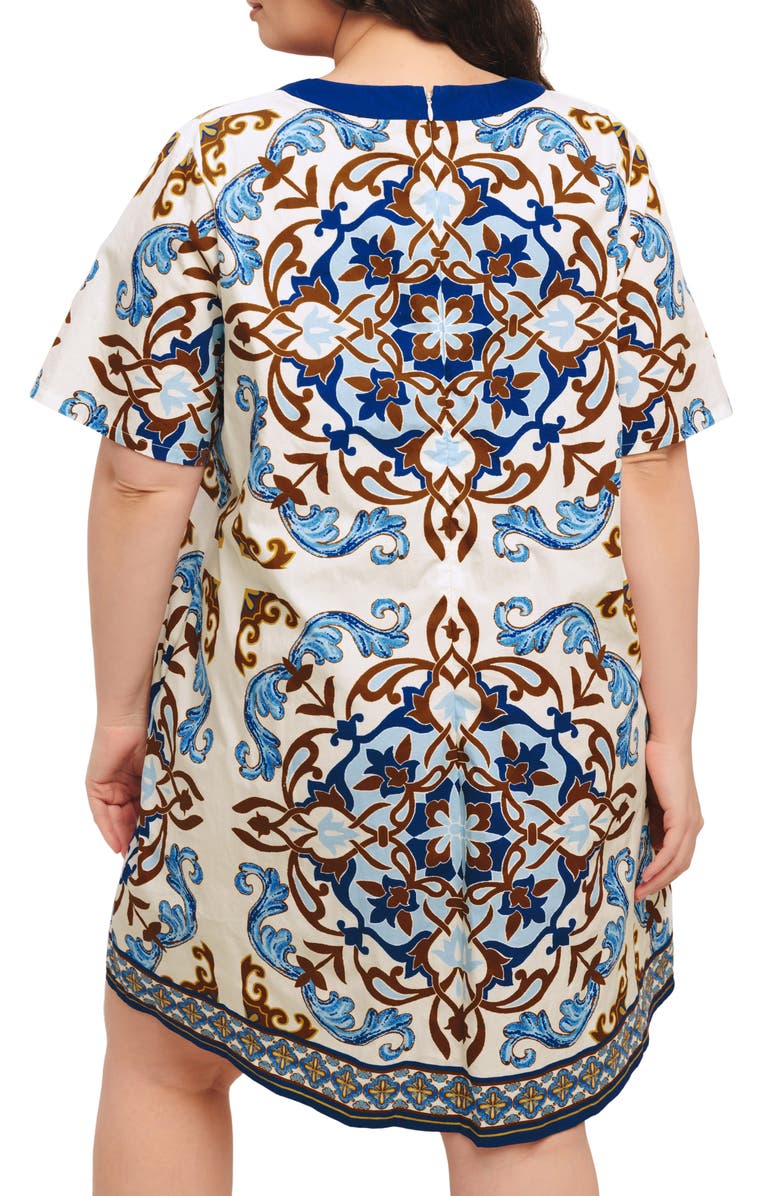 FLYING TOMATO Printed High-Low Dress, Alternate, color, Ivory Blue