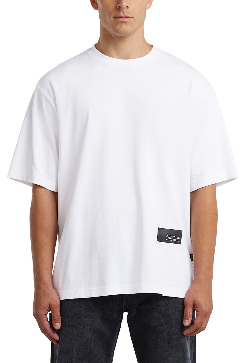 Badge Boxy Organic Cotton T-Shirt, Main, color, WHITE