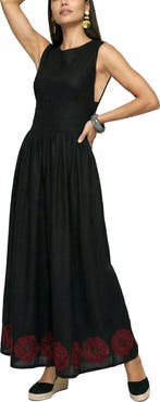 Raffya Vanessa Wide Leg Embroidered Jumpsuit