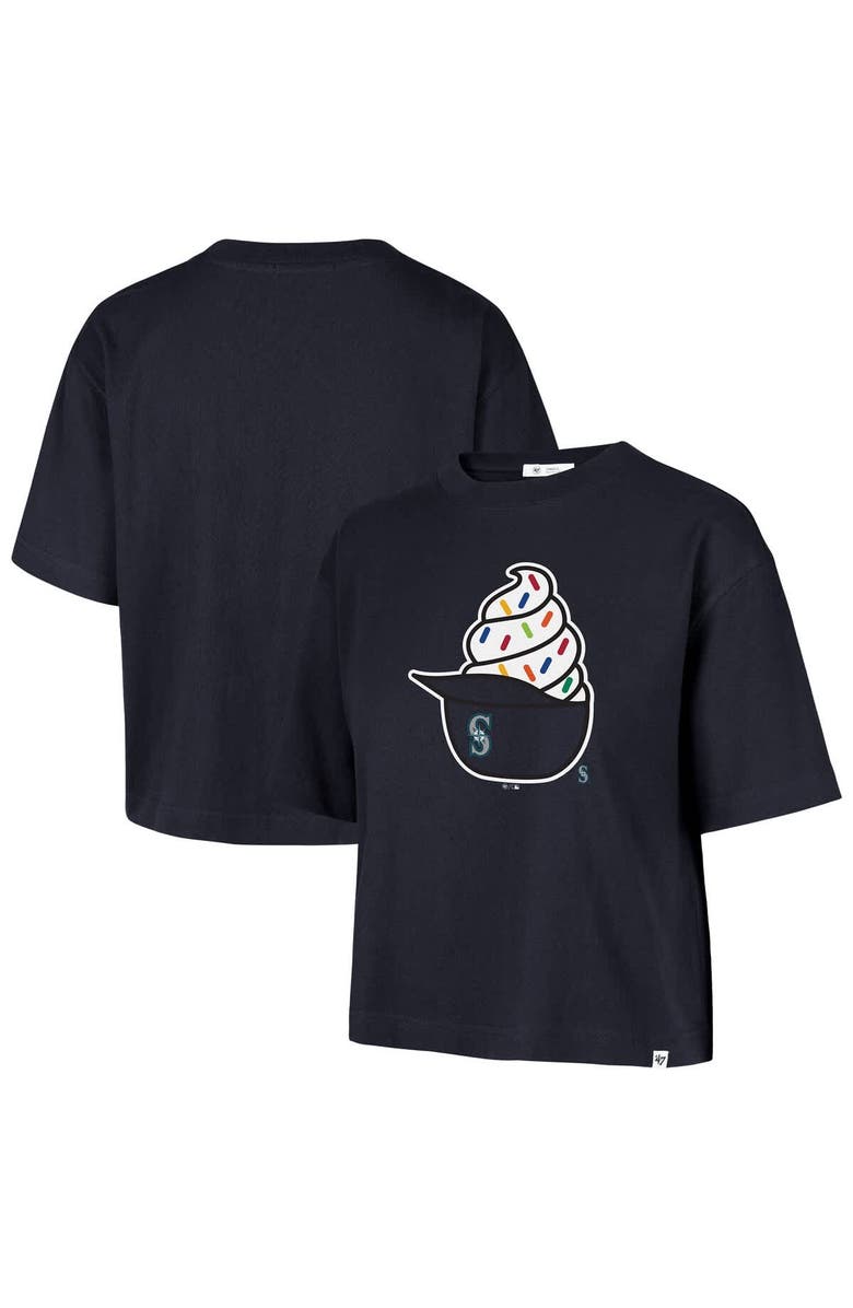 '47 Women's '47 Navy Seattle Mariners Ice Cream Helmet T-Shirt, Main, color, Navy