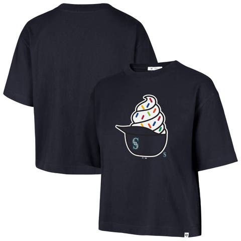 Women's '47  Navy Seattle Mariners Ice Cream Helmet T-Shirt