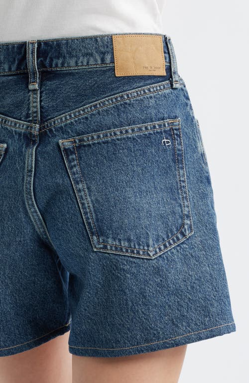 Rag & Bone Kaia High Waist Relaxed Fit Denim Shorts In Blue