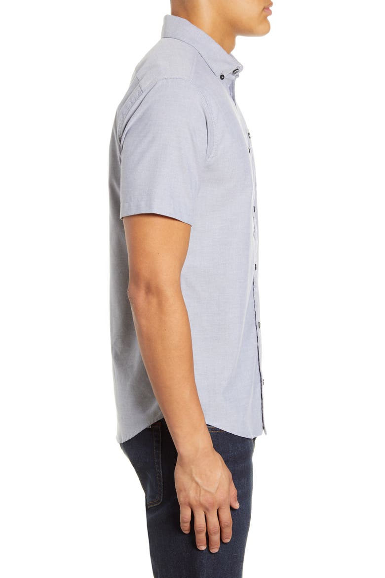That'll Do Solid Short Sleeve Button-Down Shirt, Alternate, color, PAVEMENT