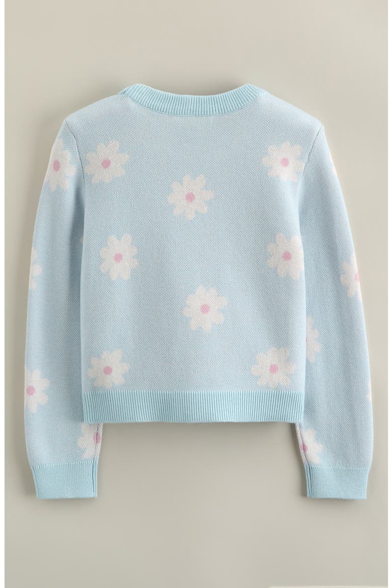 Kids' Pattern Crewneck Sweater, Alternate, color, BLUE DELICATE SPRING DAISIES