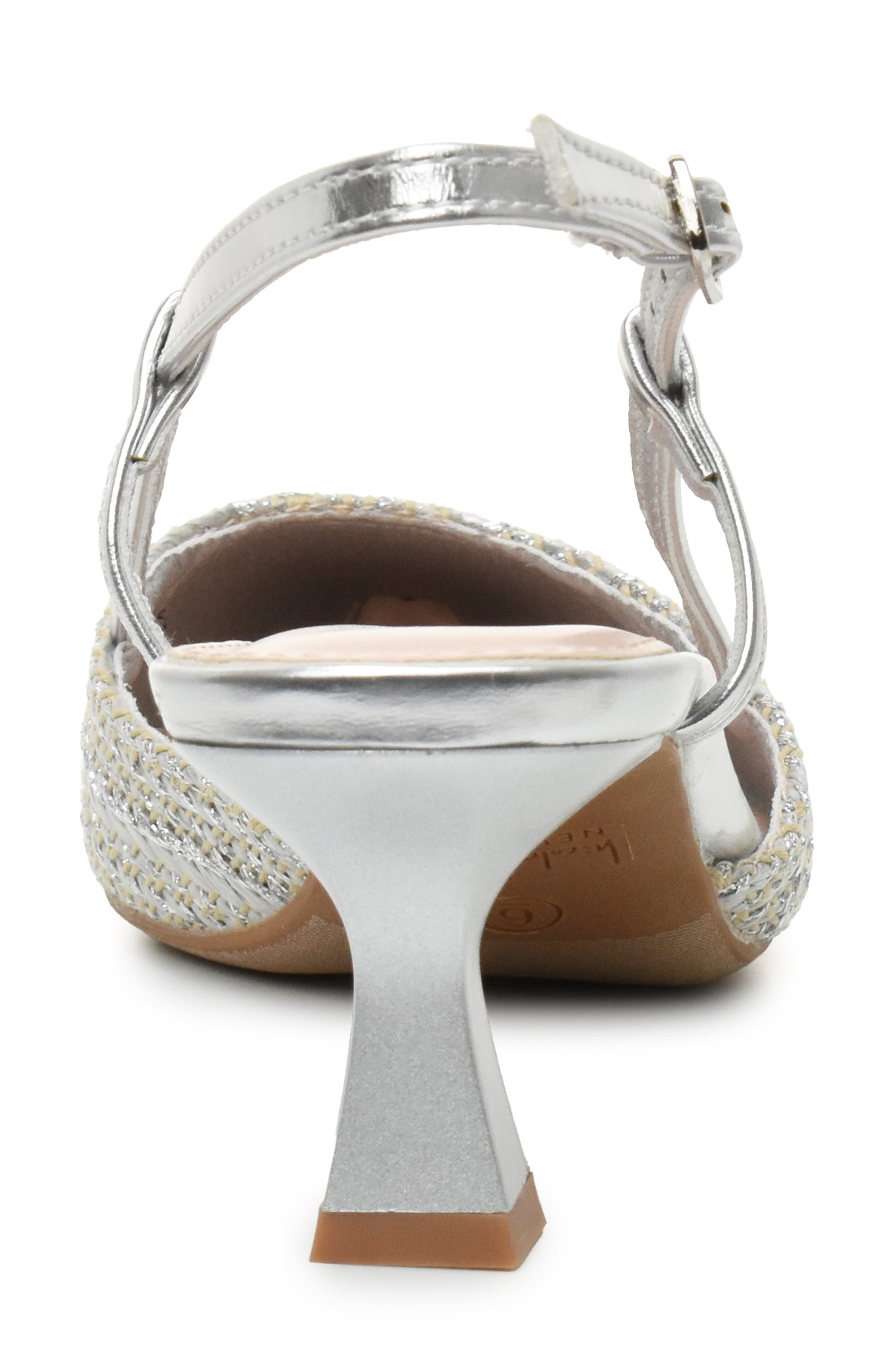 Nicole Miller Slingback Metallic Woven Pump, Alternate, color, Silver Multi