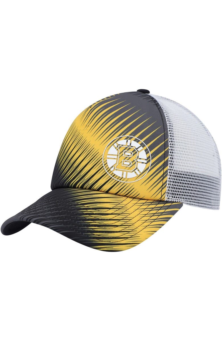 adidas Women's adidas Black/White Boston Bruins Graphic Foam Trucker Snapback Hat, Main, color,