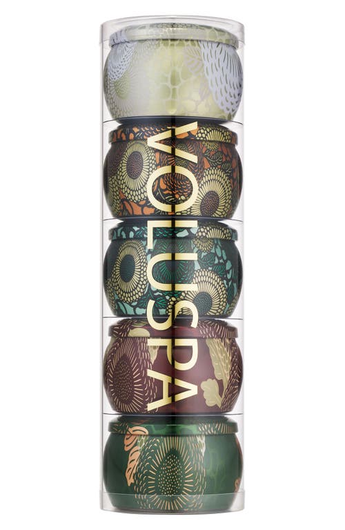 Voluspa Japonica Set Of 5 Mini Tin Candles In Multi