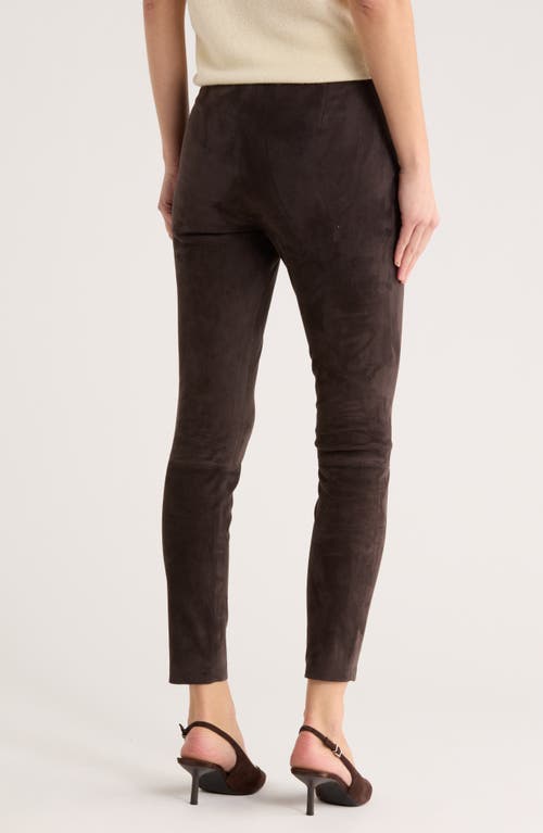 Theory Adbelle High Waist Crop Suede Pants In Brown