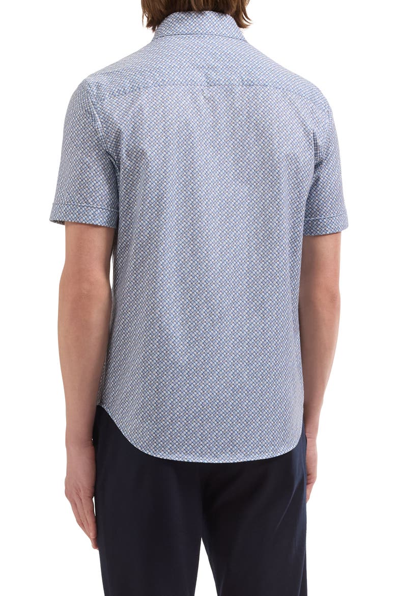 Miles OoohCotton Geometric Short Sleeve Shirt, Alternate, color, MARINE BLUE