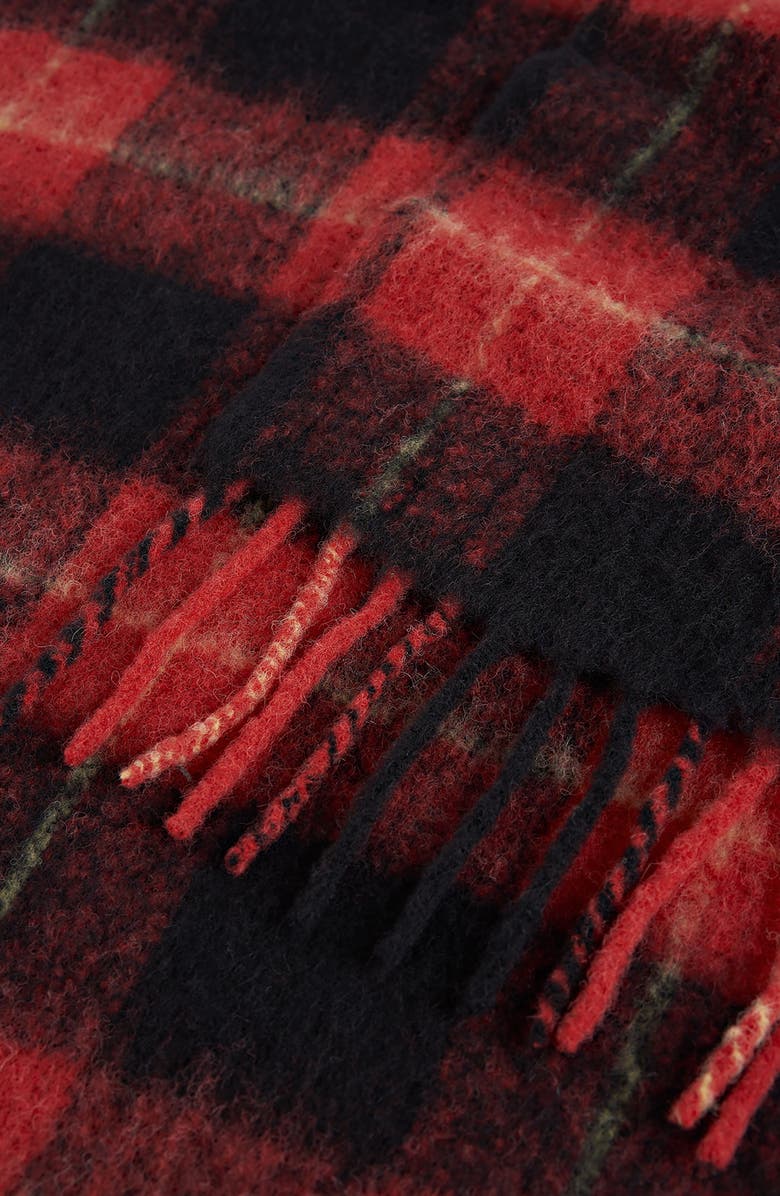 TOTEME Brushed Tartan Plaid Alpaca Blend Fringe Scarf, Alternate, color, 