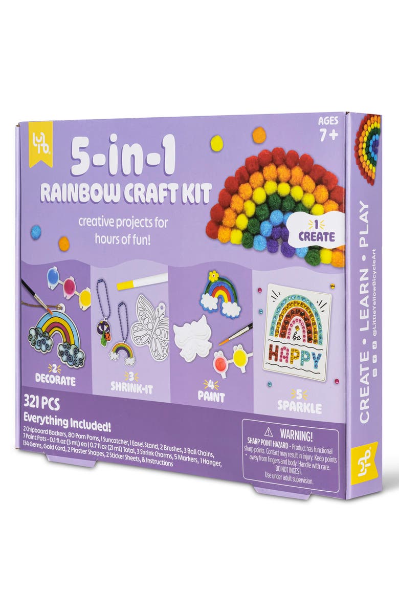 Little Yellow Bicycle Bicycle 5In1 Rainbow Craft Kit, Alternate, color, Multicolored
