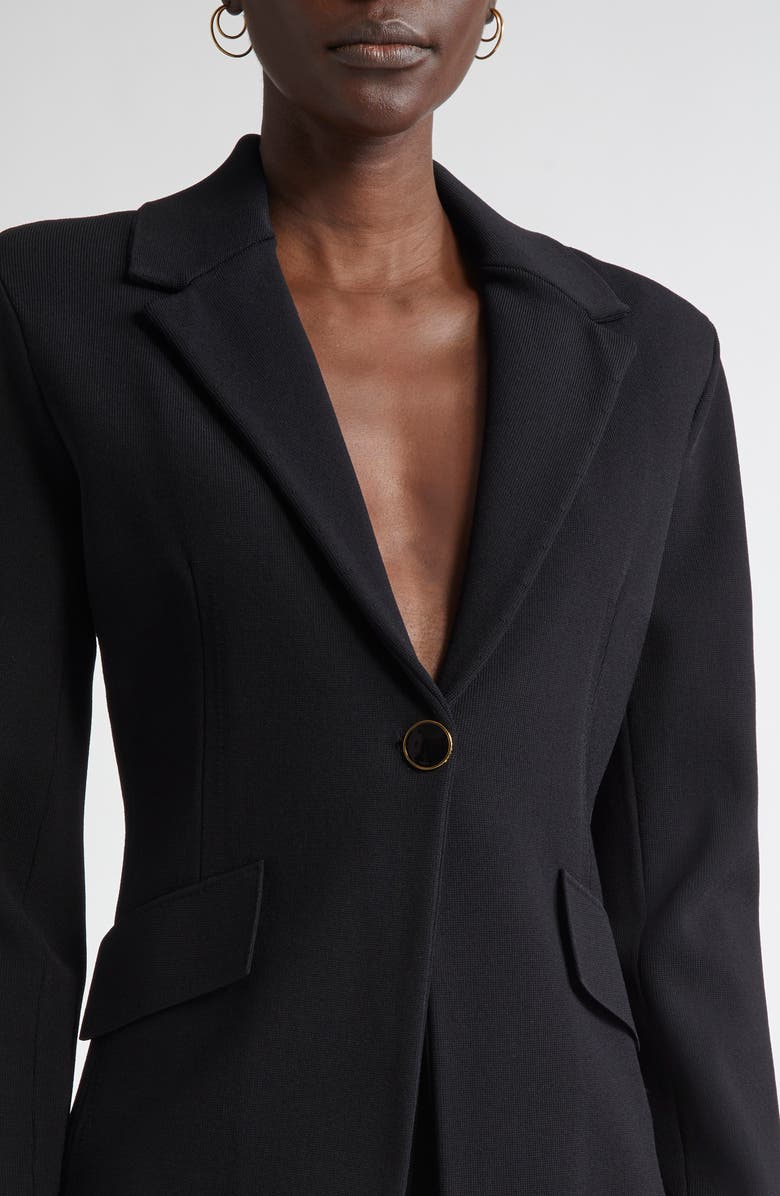 ST. JOHN Harper One-Button Knit Jacket, Alternate, color, Black
