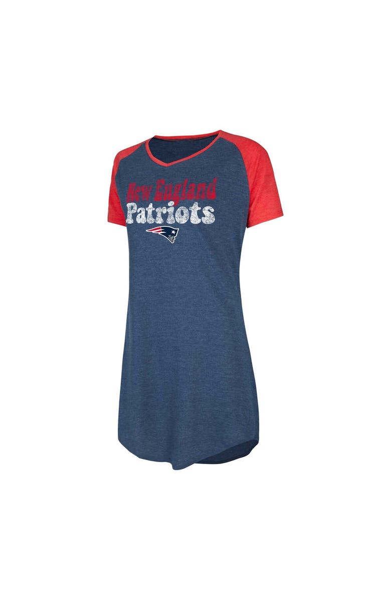 CONCEPTS SPORT Women's Concepts Sport Navy/Red New England Patriots Raglan V-Neck Nightshirt, Main, color, 