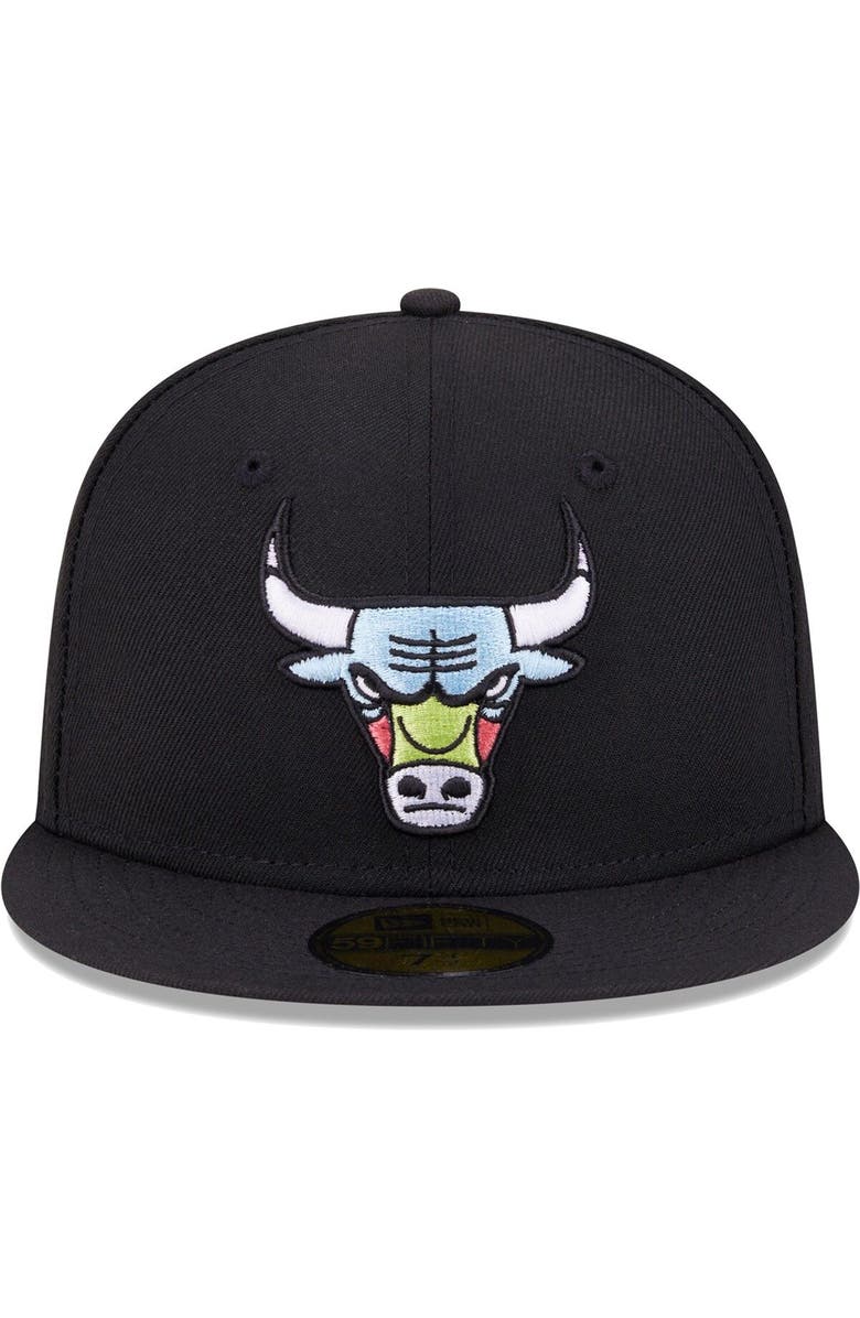 New Era Men's New Era Black Chicago Bulls Color Pack 59FIFTY Fitted Hat, Alternate, color, 