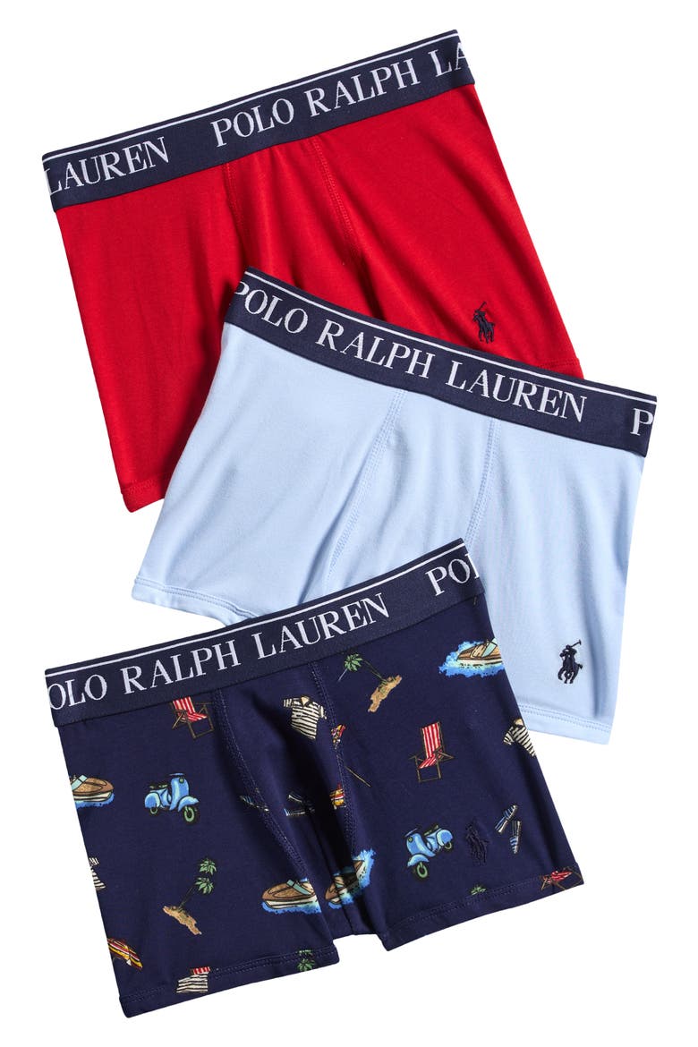 Kids' Assorted 3-Pack Stretch Cotton Boxers(Big Kid), Main, color, INJECTION RED