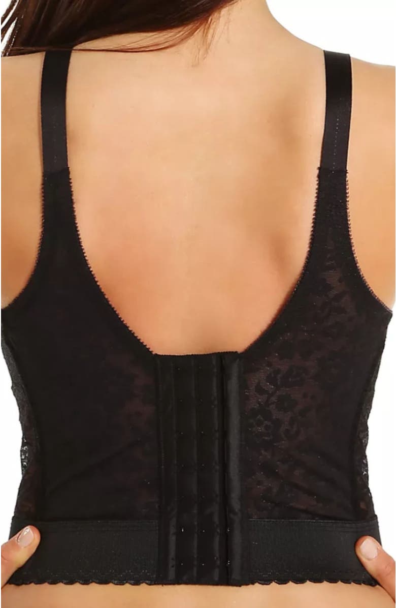 Rago Longline Wireless Shaping Bra with Expandable Cups, Alternate, color, Black