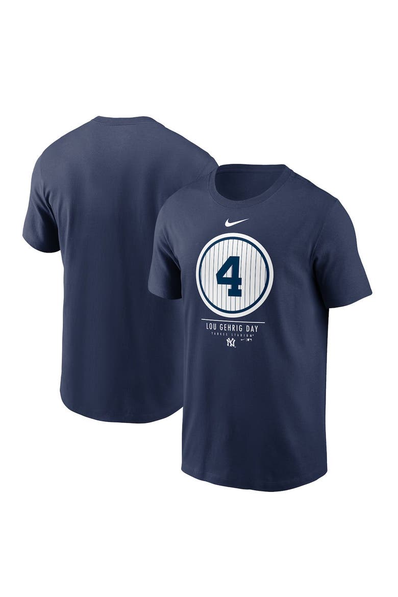 Men's Nike Navy New York Yankees 2021 Lou Gehrig Day T-Shirt, Alternate, color, Navy
