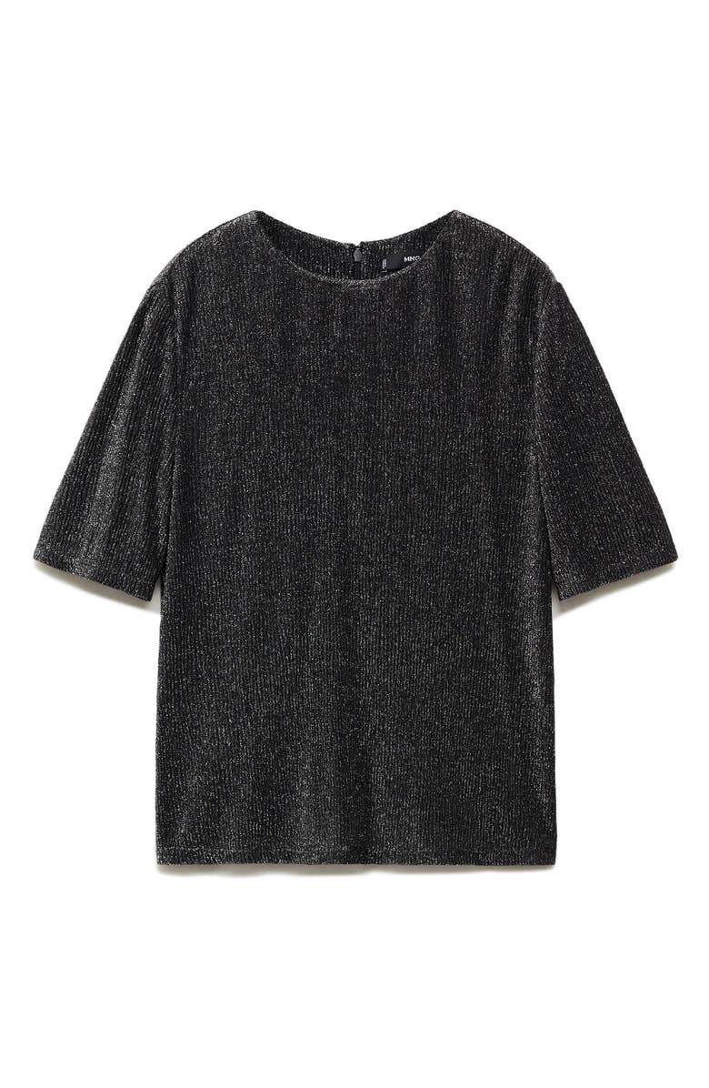 MANGO Metallic Top, Main, color, Silver