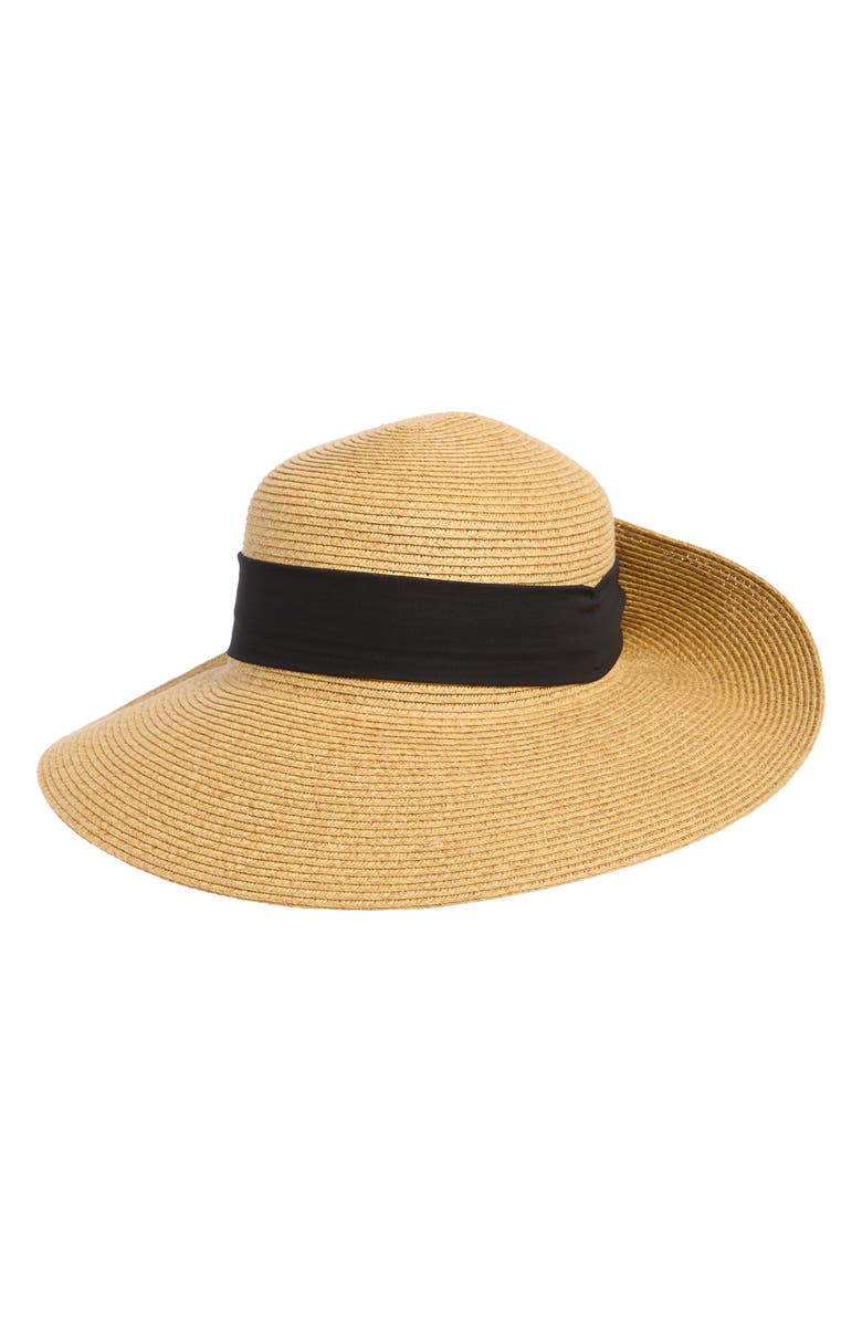 Nine West Classic Flip Up Bow Floppy Hat, Main, color,