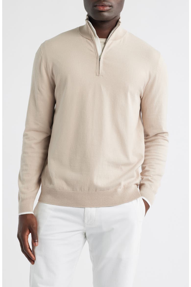 Swinley Quarter Zip Sweater, Main, color, OATMEAL