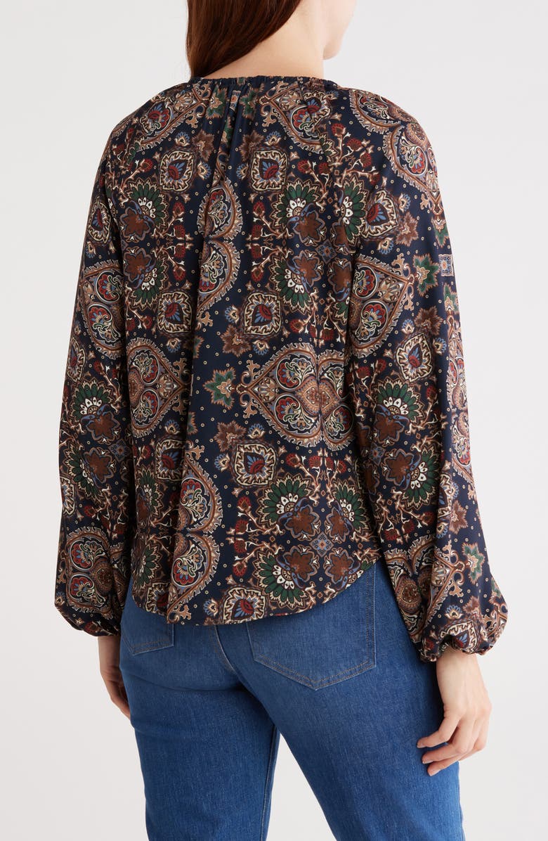 Veronica Beard Solay Top, Alternate, color, Navy Multi