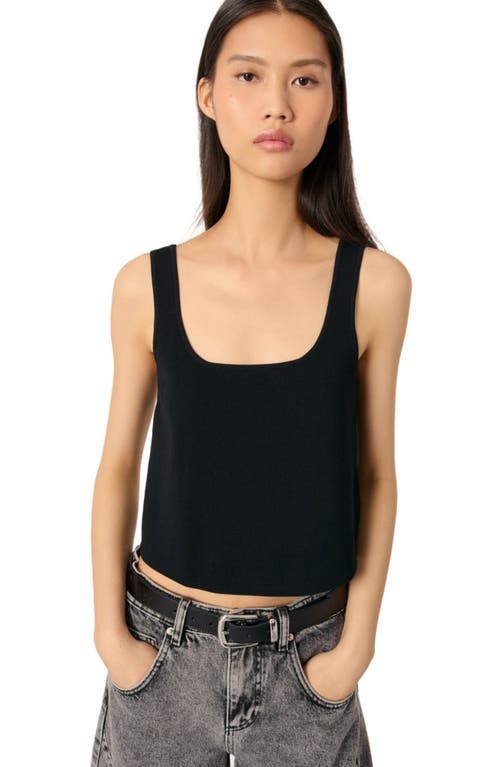 Maje Knitted Tank Top In Black