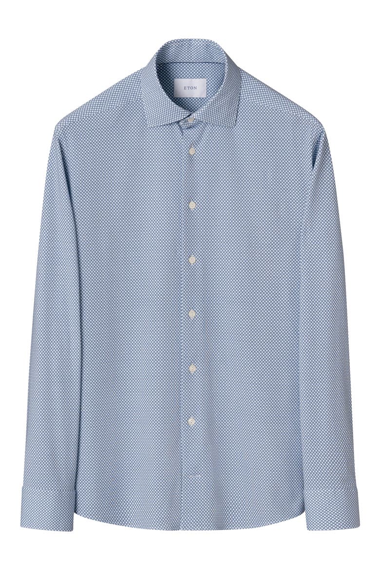 Slim Fit Geo Stretch Jersey Dress Shirt, Alternate, color, MEDIUM BLUE