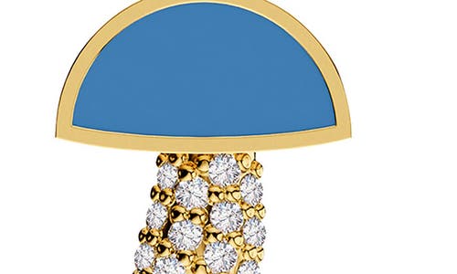 Gabi Rielle Crystal Pavè Mushroom Pendant Necklace In Gold/blue