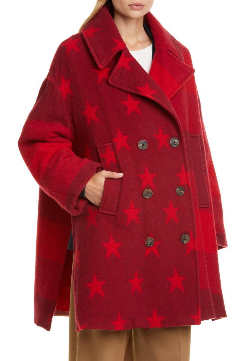 Hilfiger Collection Crest Wool Blend Blanket Coat, Alternate, color,