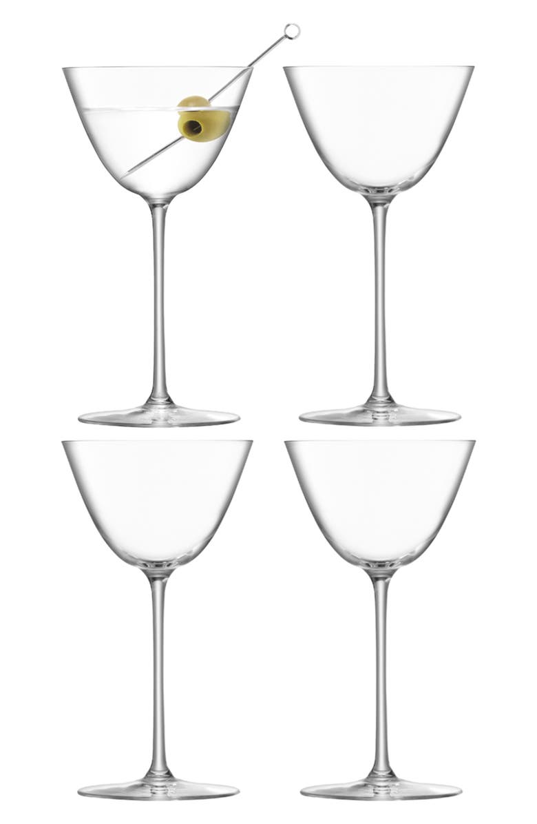 LSA Borough Set of 4 Martini Glasses, Alternate, color, Clear