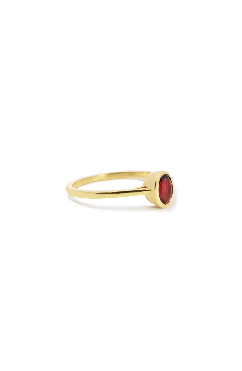 The Lovery Fine Jewelry Oval Garnet Bezel Ring, Alternate, color, Garnet
