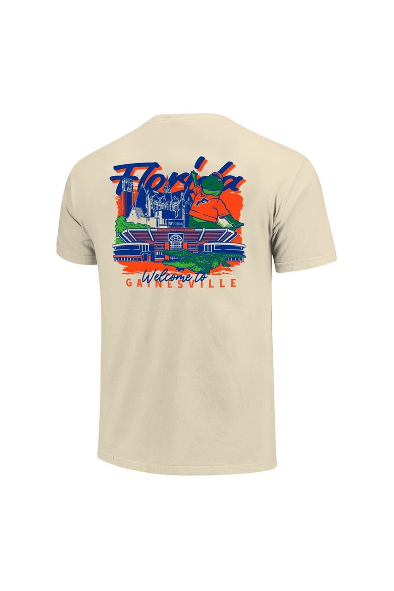 Men's Image One  Natural Florida Gators Comfort Colors Hand-Drawn Campus Stack T-Shirt, Alternate, color, Natural