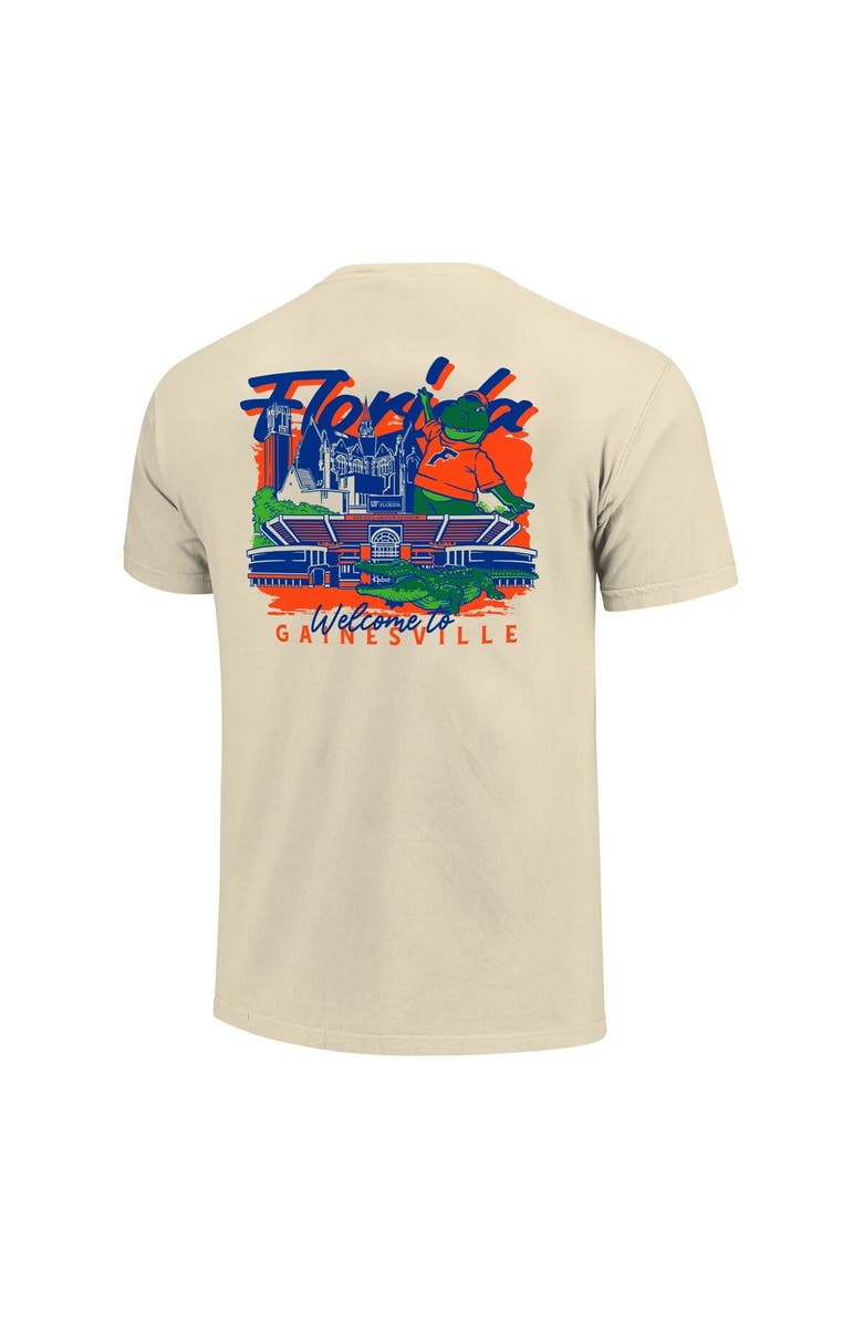 IMAGE ONE Men's Image One Natural Florida Gators Comfort Colors Hand-Drawn Campus Stack T-Shirt, Alternate, color, Natural