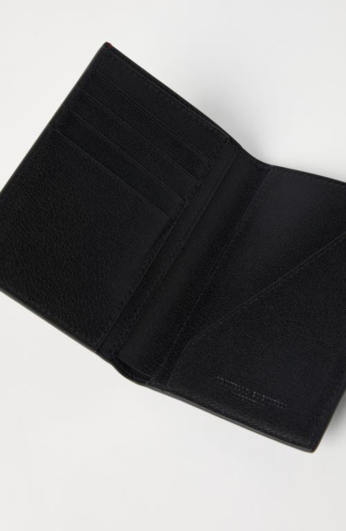 Brunello Cucinelli Capretta Passport Holder In Black