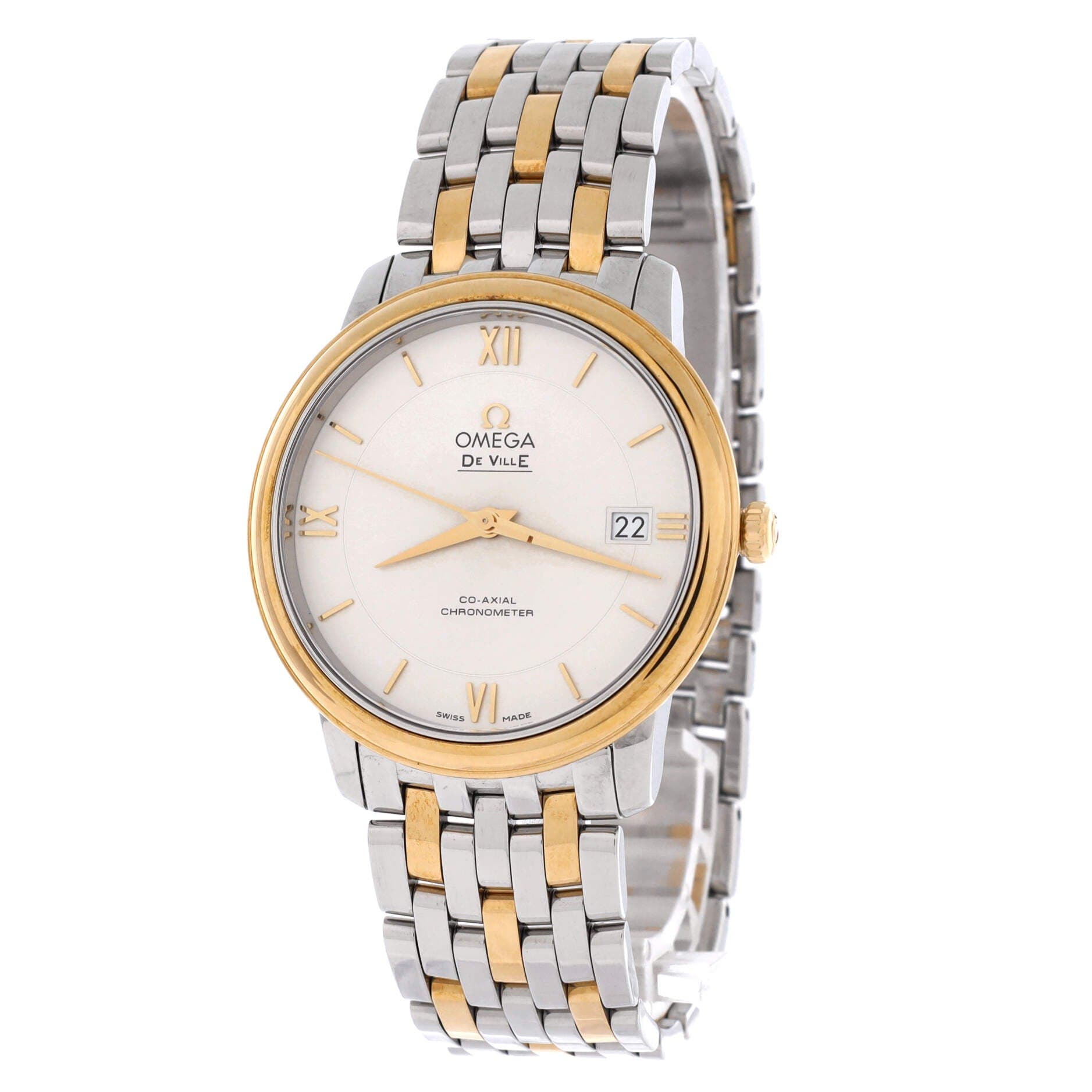 De Ville Prestige Co-Axial Chronometer Automatic Watch Stainless Steel and Yellow Gold 37, Alternate, color, Metallic Silver