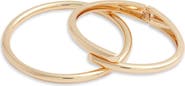 Open Edit Set of 2 Bangle & Hinged Bypass Bracelets