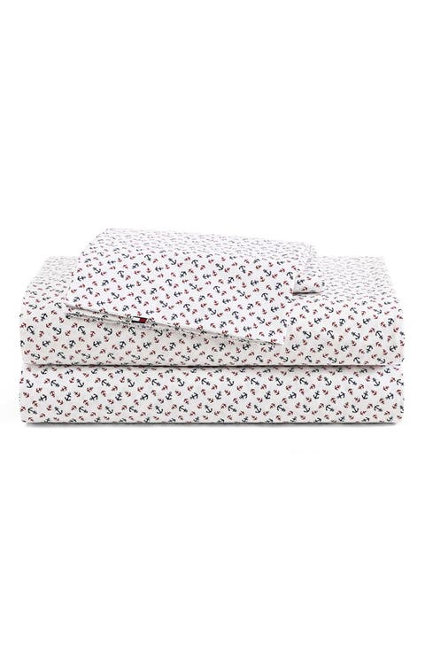 Atlantic Anchors Cotton Percale Sheet Set