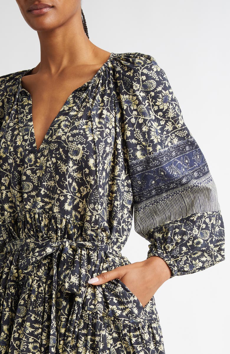 Ulla Johnson Abri Long Sleeve Fit & Flare Dress, Alternate, color, Raven