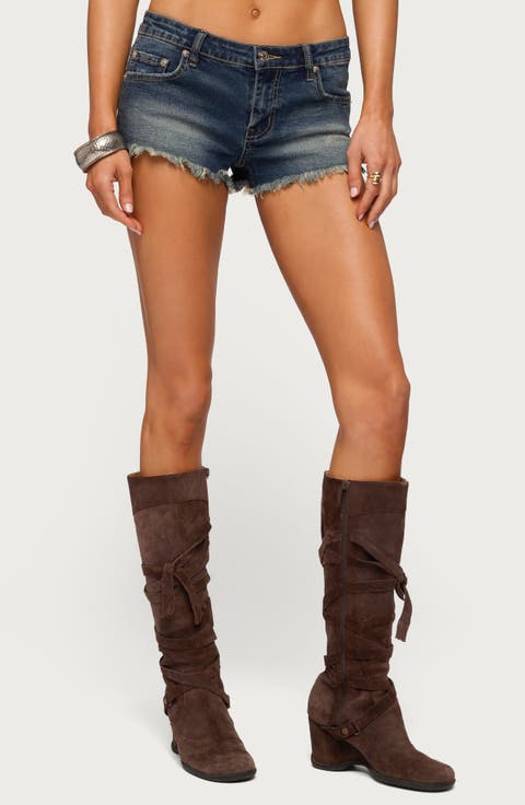Distressed Cutoff Denim Shorts