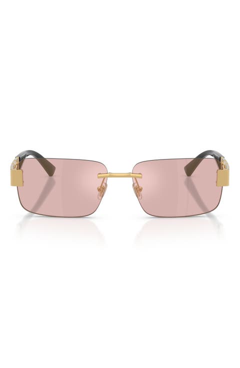 58mm Rimless Rectangular Sunglasses